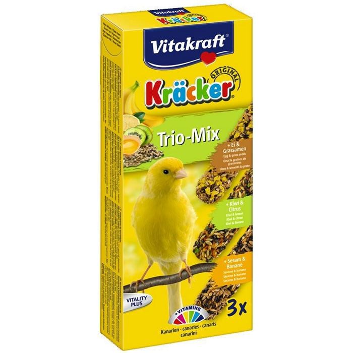 Vitakraft Kräcker Trio-Mix kanarie ei/kiwi/banaan